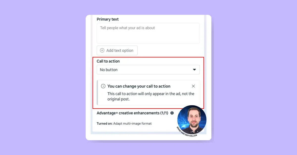 Meta changes CTA buttons on posts to show only in ads not on original posts
