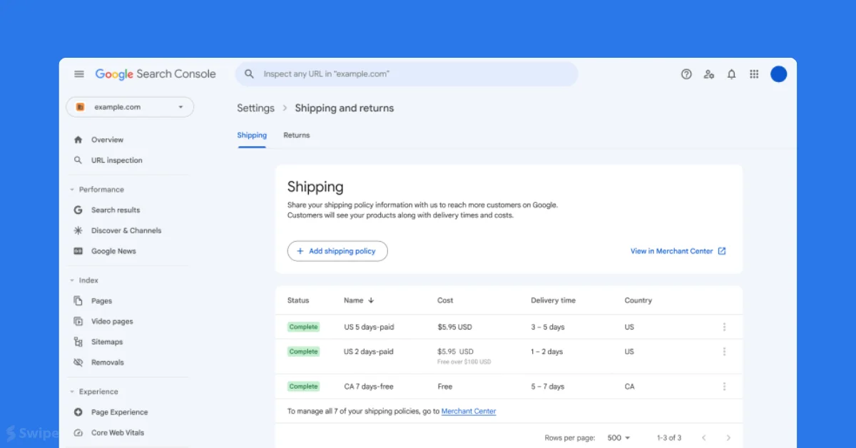 Google Search Console Now Allows Direct Configuration of Shipping and Returns Information