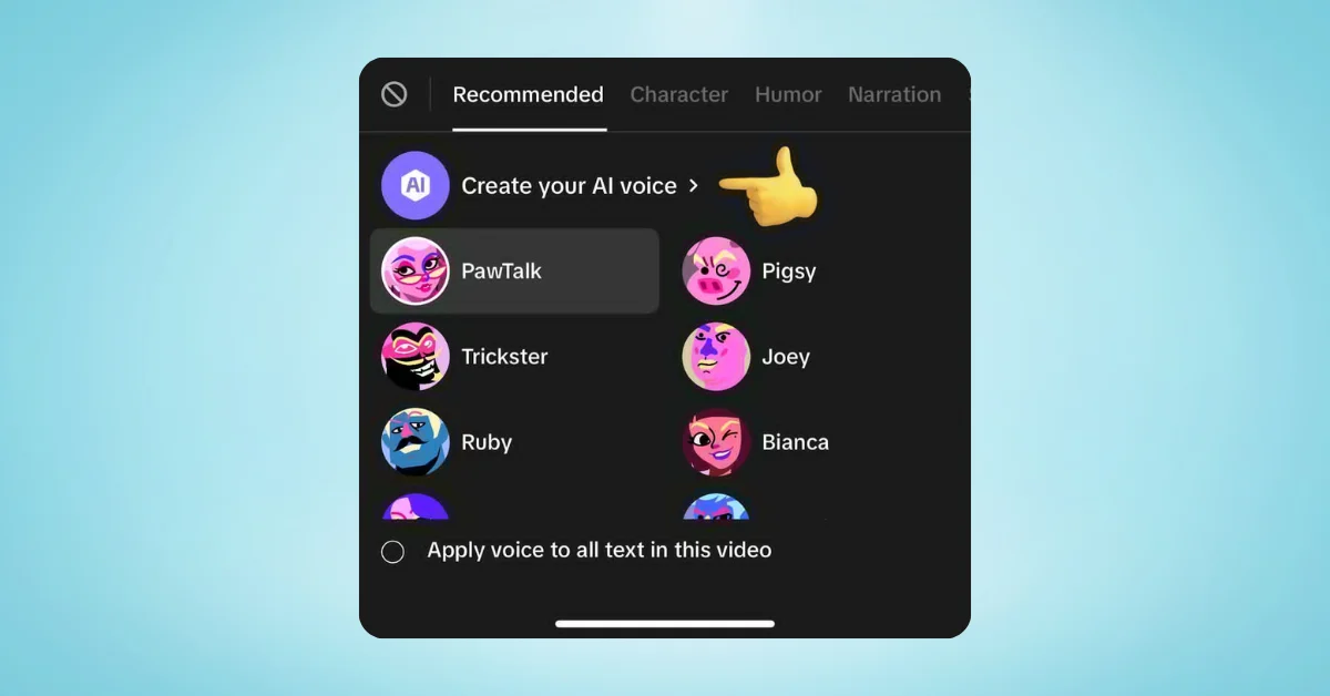 TikTok Introduces 'Create Your Own AI Voice' Feature for Users