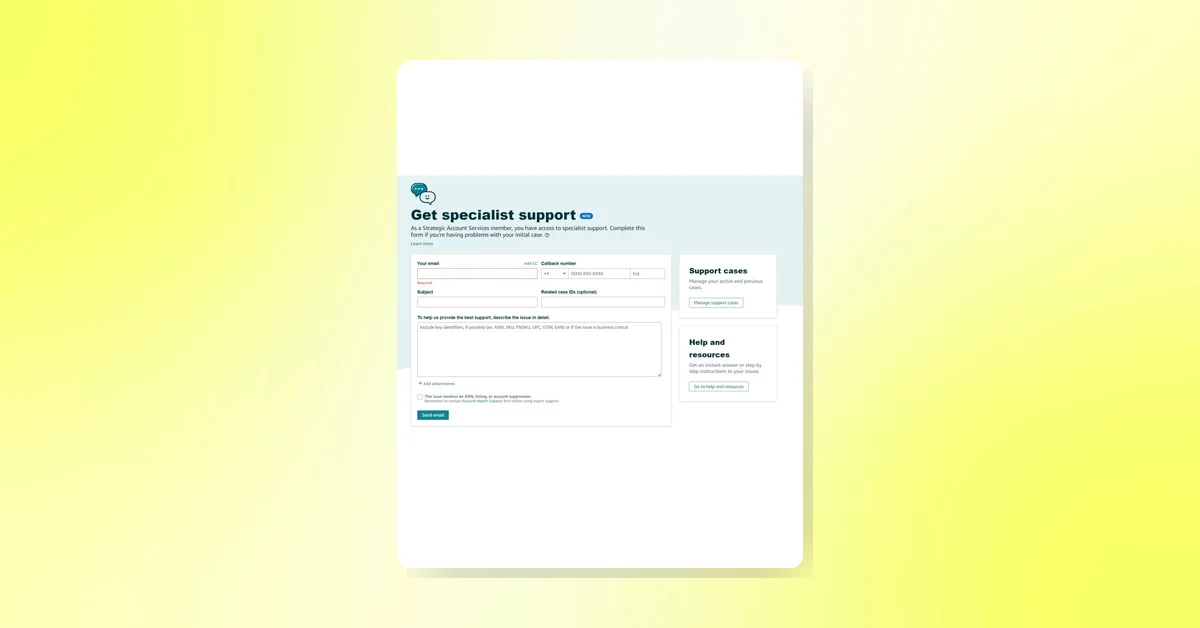 Amazon 3P Sellers Can Now Escalate Cases Directly in Seller Central via Specialist Support