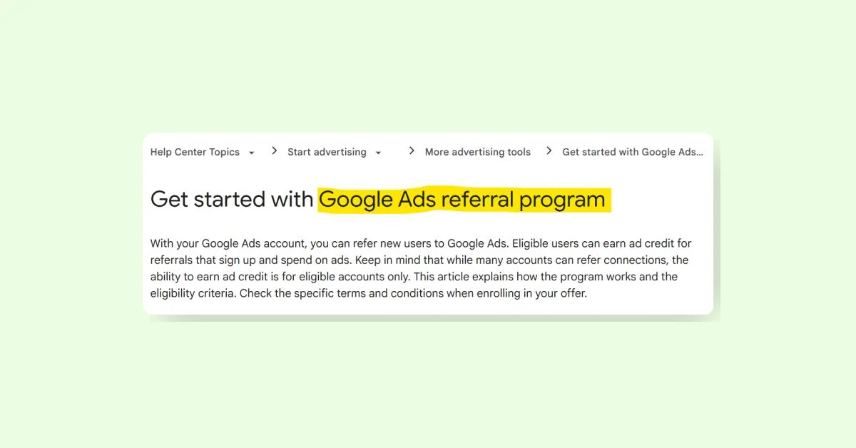 Google Ads launches referral program offering ad credits for eligible users