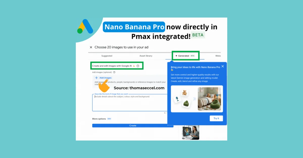 Google launches Nano Banana Pro image AI in PMax campaigns with new editing features