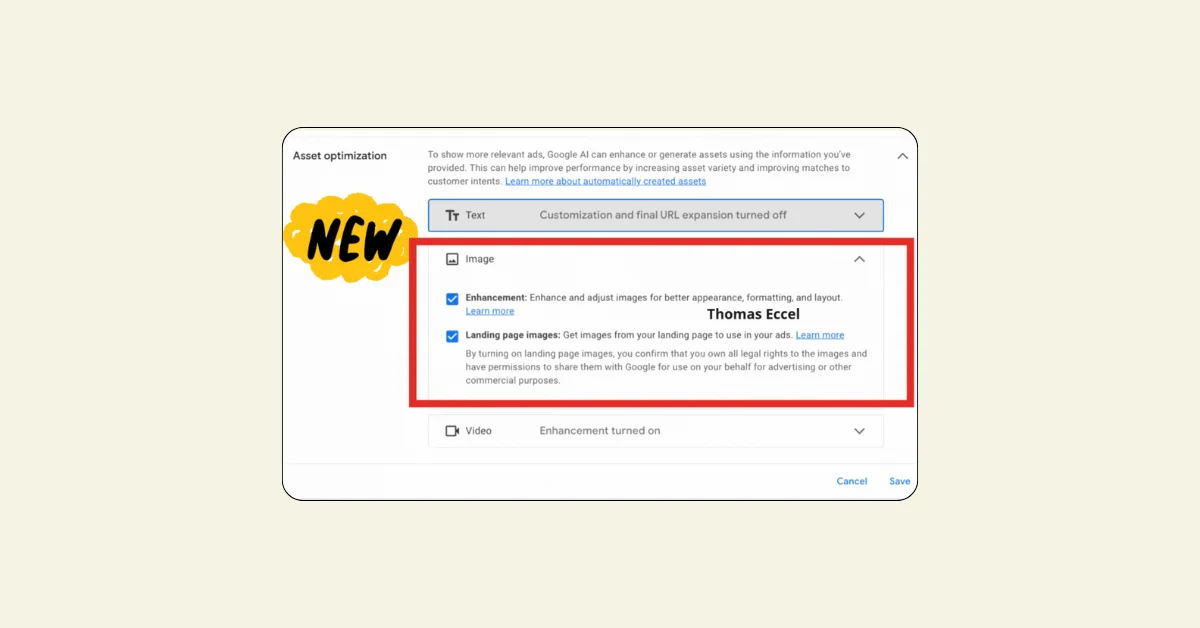 PMAX Introduces AI Asset Optimization for Image Enhancements and Landing Page Images