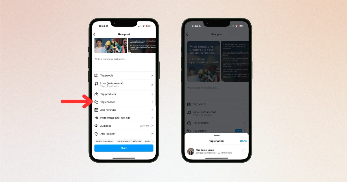 Instagram Now Lets You Tag Channels in Posts