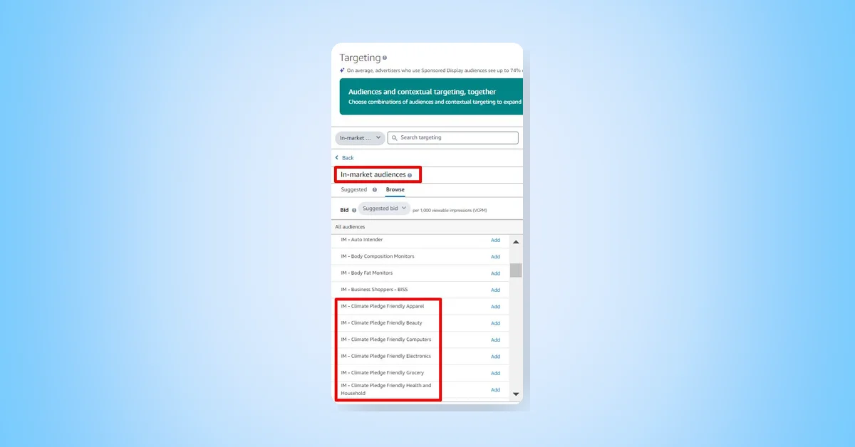 Amazon Launches In Market Climate Pledge Friendly Audiences