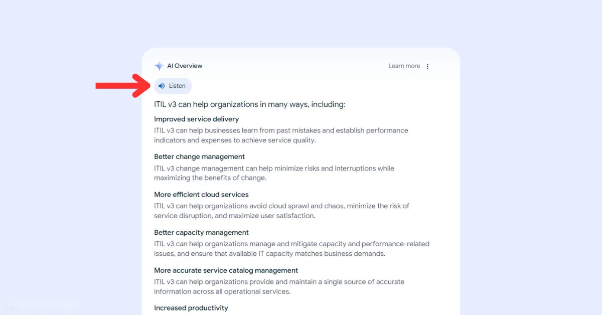 Google Adds Listen Buttons to AI Overviews