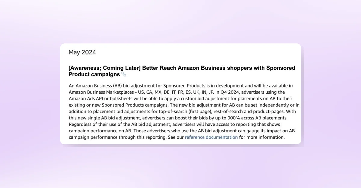 Amazon Introduces New Bid Adjustment for Sponsored Products in Multiple Markets