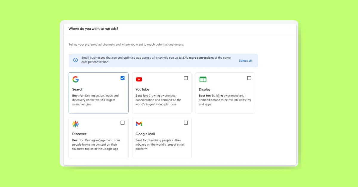 Google updates campaign setup requiring Search channel for Standard Shopping campaigns
