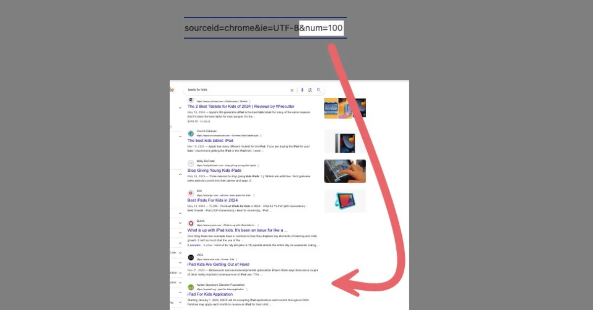 How to Display 100 Google Search Results at Once