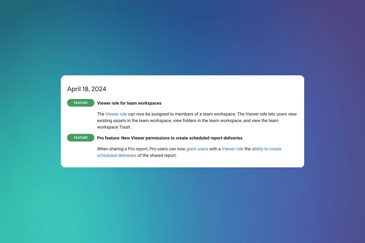Looker Studio Update: New Viewer Role and Pro Feature for Team Workspaces
