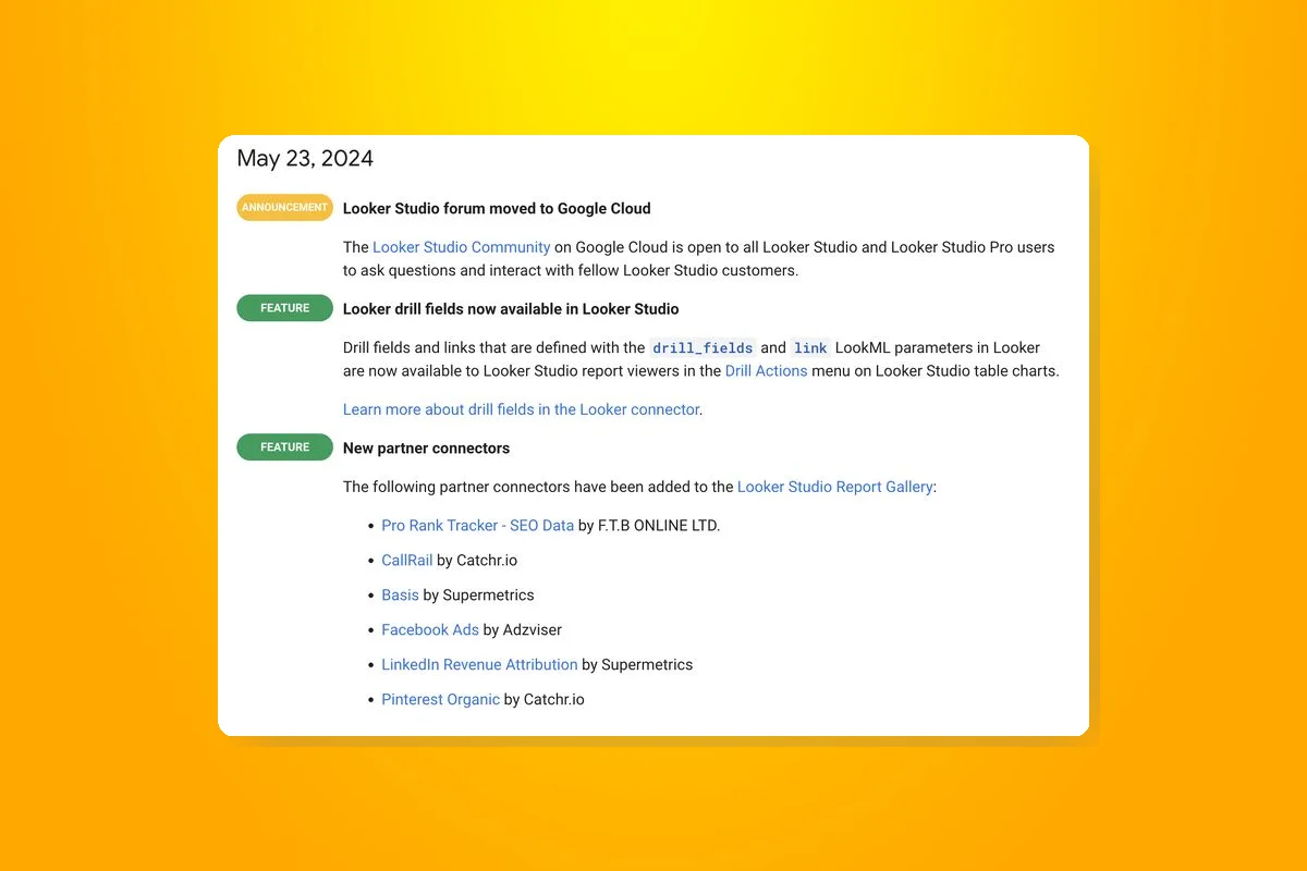 Looker Studio Forum Moves to Google Cloud, Adds Drill Fields and New Partner Connectors