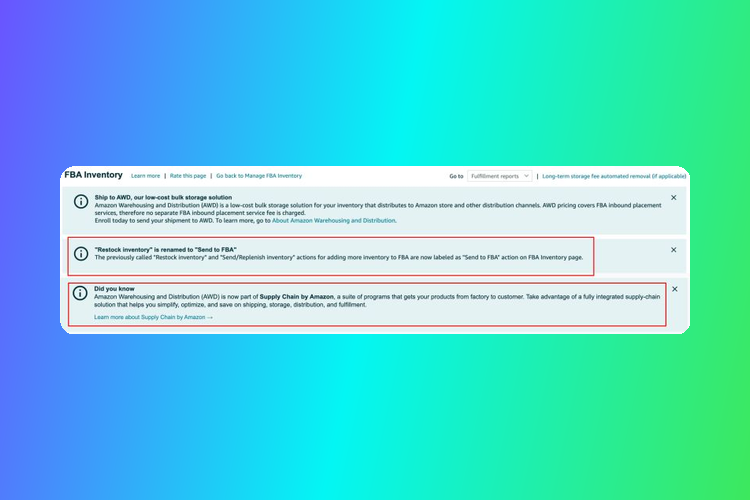 Amazon FBA Inventory Page Update: New Restock Recommendations Now Available