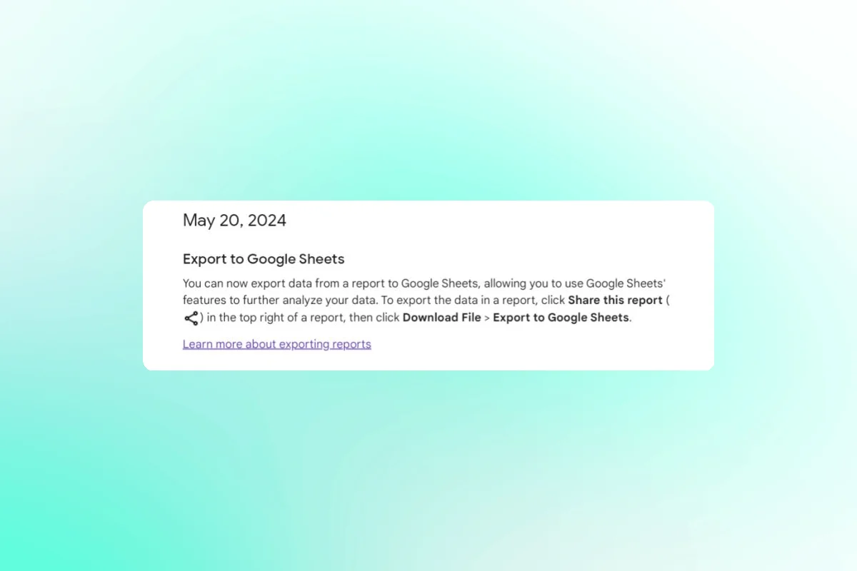 GA4 Introduces Direct Data Export to Google Sheets