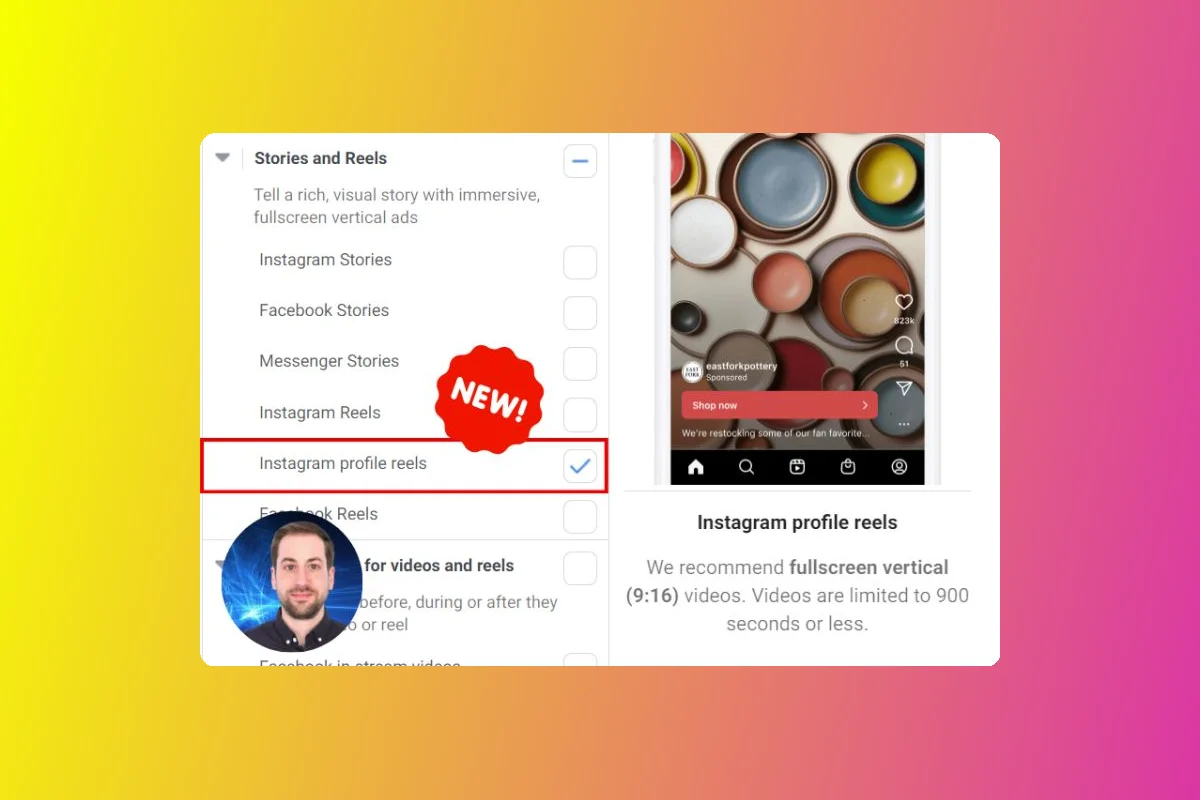 New Meta Ads Placement Available: Instagram Profile Reels