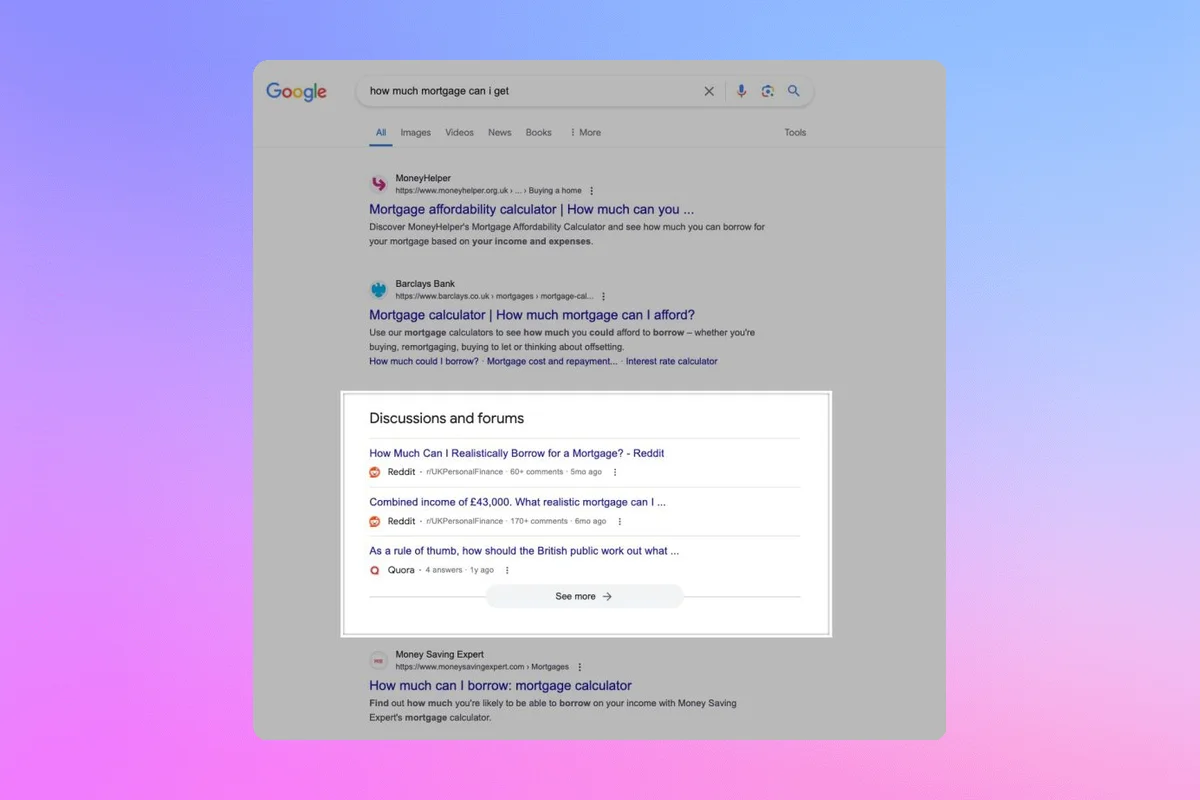 Google Intensifies Testing of 'Discussions and Forums' SERP Feature Globally