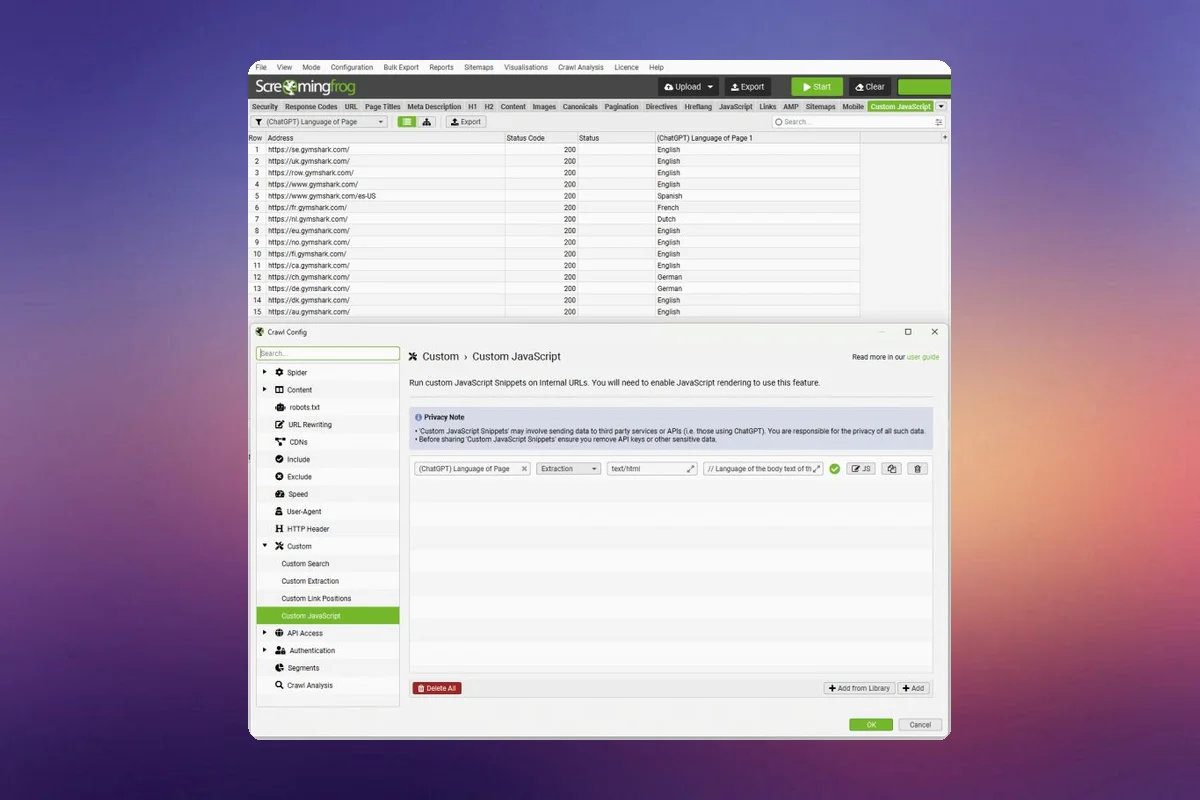 Screaming Frog's Major Update: Custom JavaScript, OpenAI Integration, and N-gram Analysis