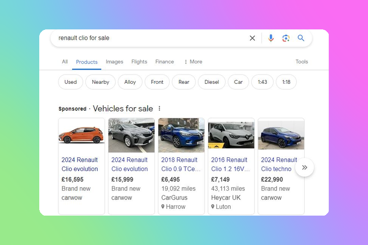 Vehicle Listing Ads Live in UK; DE, FR in Beta; Google Opens New Shopping Category
