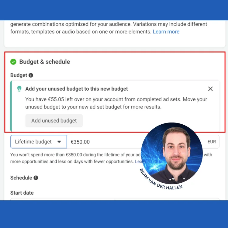 unused budget meta ads