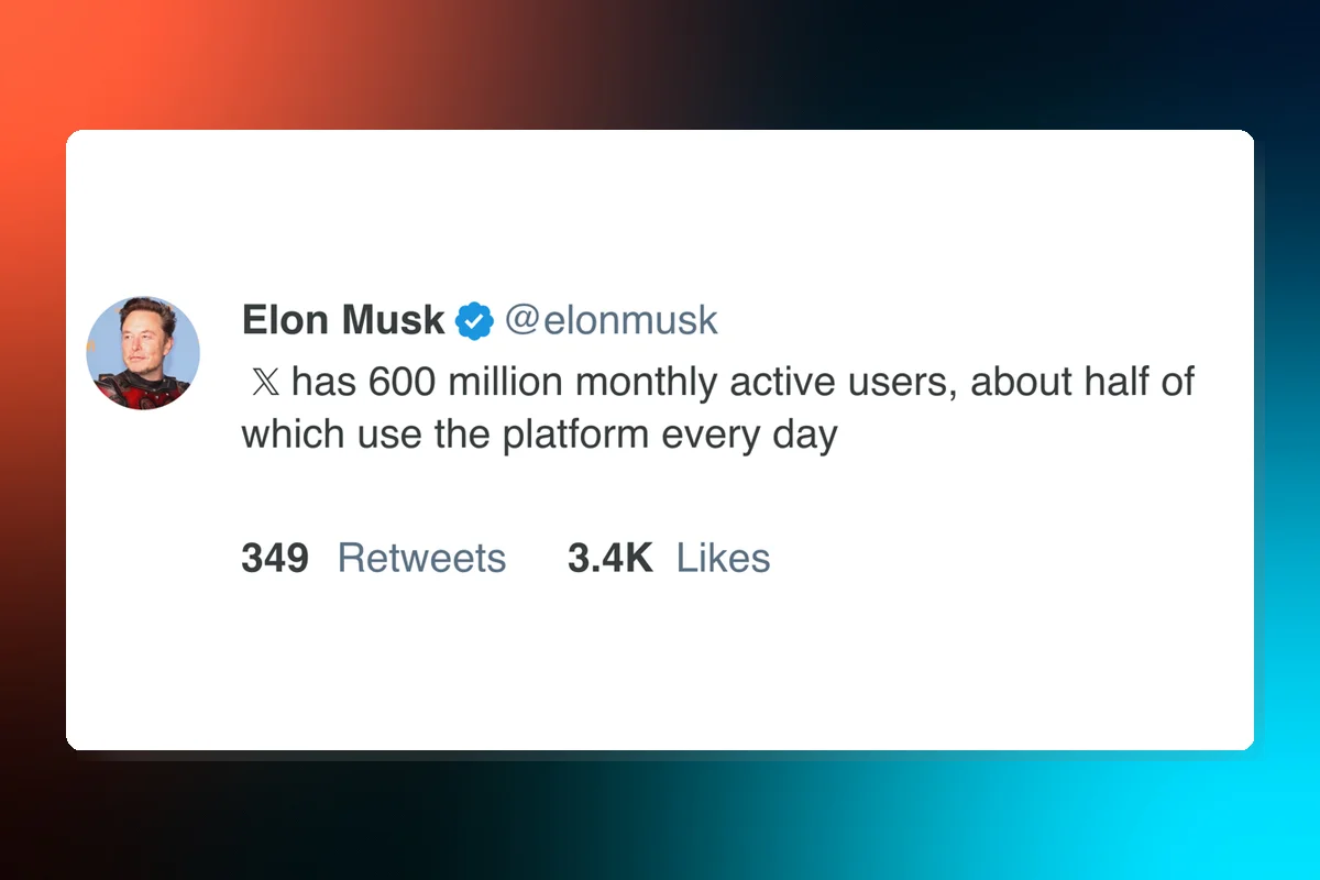 Elon Musk: X Hits 600 Million Monthly Active Users