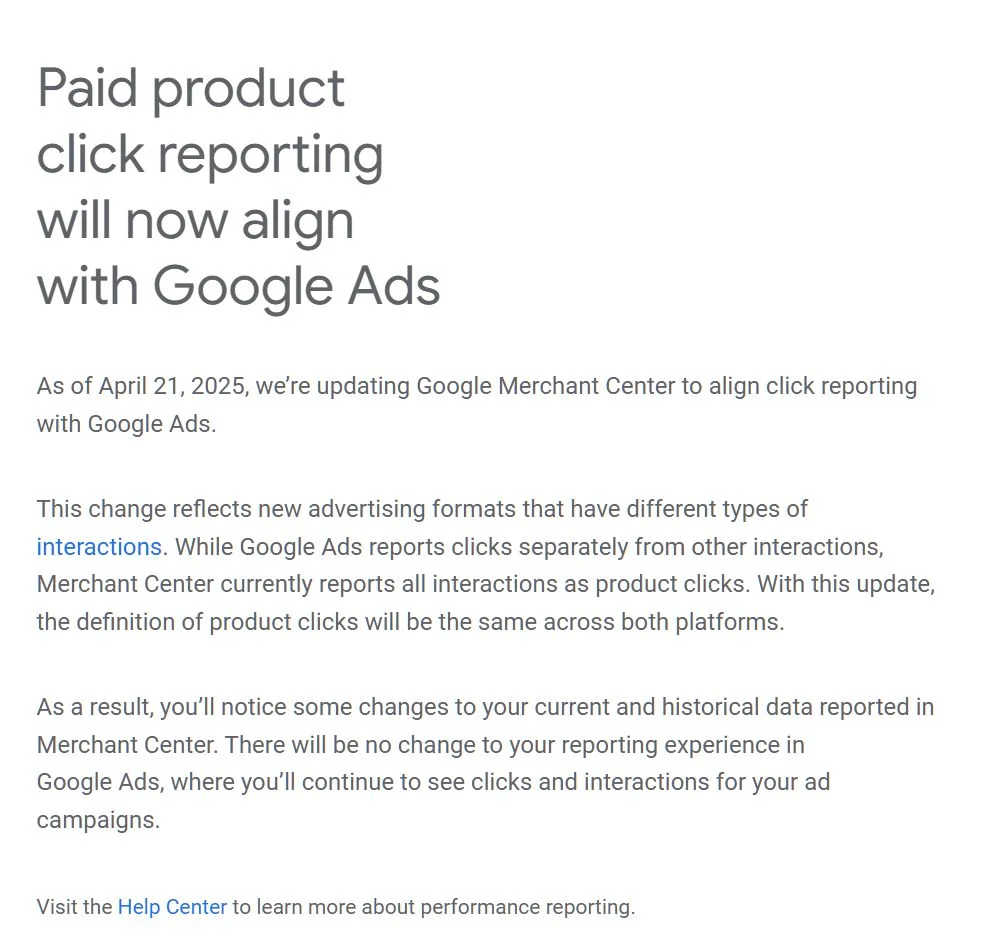 Google updates paid click reporting in Merchant Center to align with Google Ads