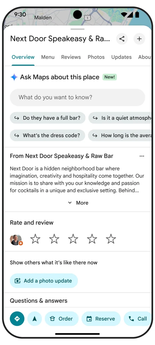 ask maps about this place