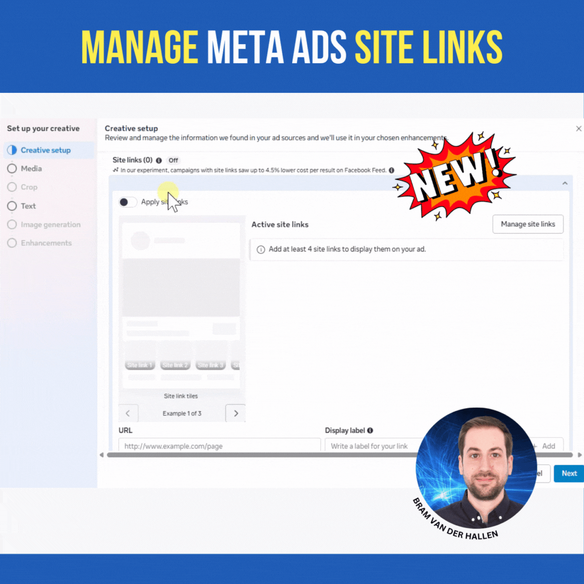 Meta adds toggle and manage button to simplify site link editing for ads