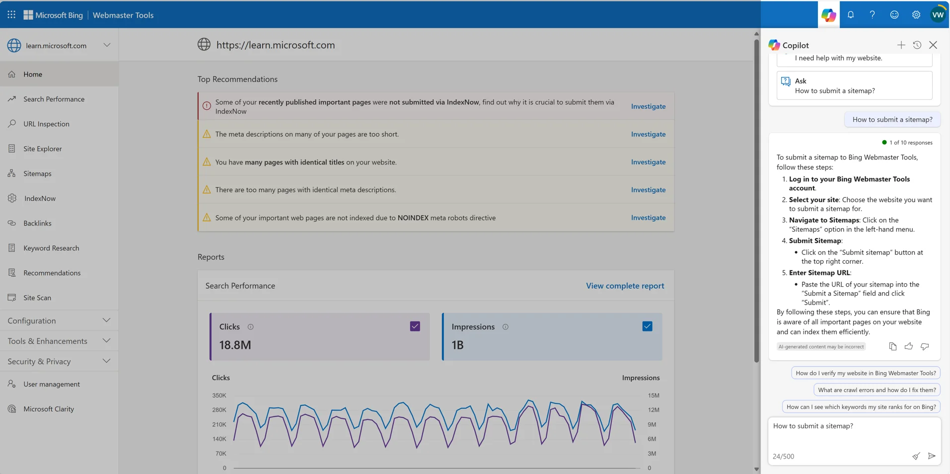  Microsoft Launches Private Preview of Copilot in Bing Webmaster Tools