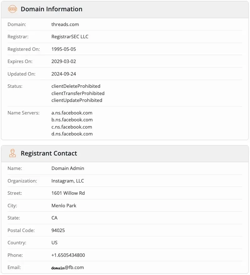 Meta Acquires Threads.com Domain Name