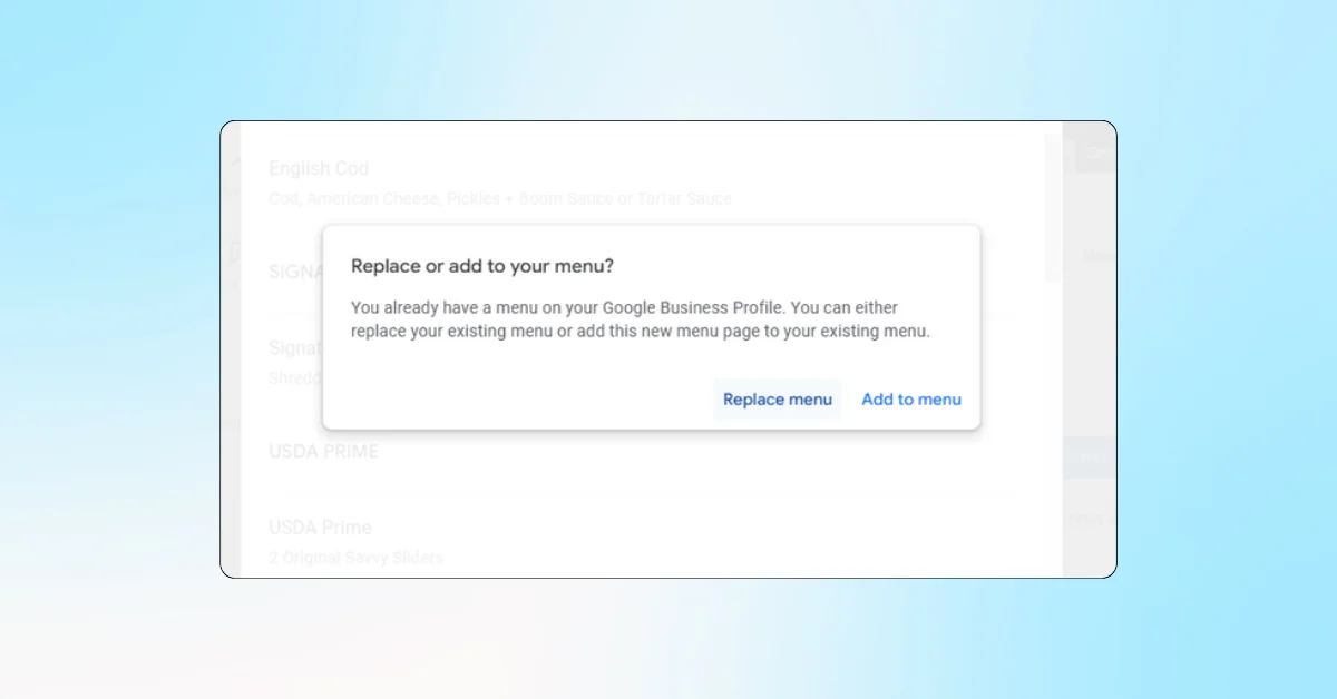 Google Business Profiles Introduces Menu Addition Feature for Restaurants