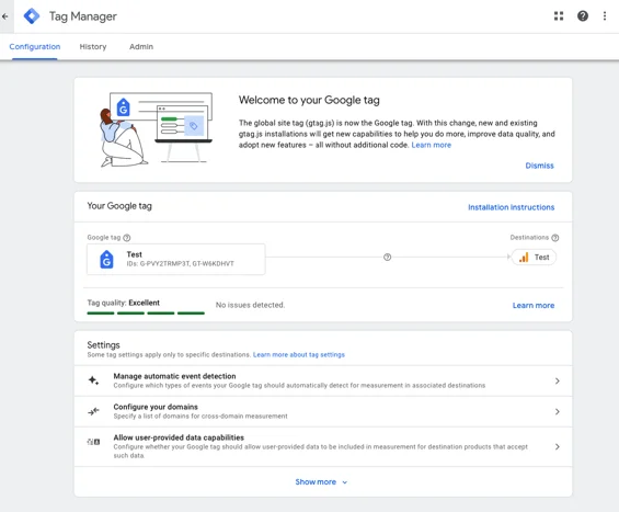 Tag Diagnostics Tool GTM