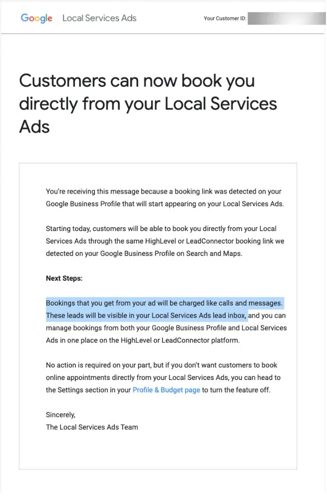 Google Pre-Opts Local Services Ads Accounts Into Booking Feature