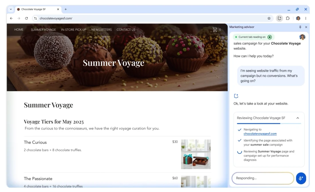 Marketing Advisor: AI Agent in Chrome