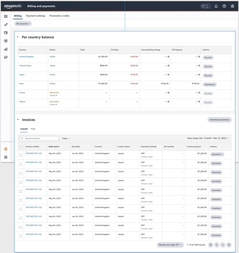 Amazon Advertisers Can Now Access Global Billing Center for Invoices on Single Page