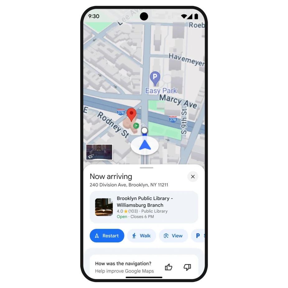 Destination Guidance in Google Maps