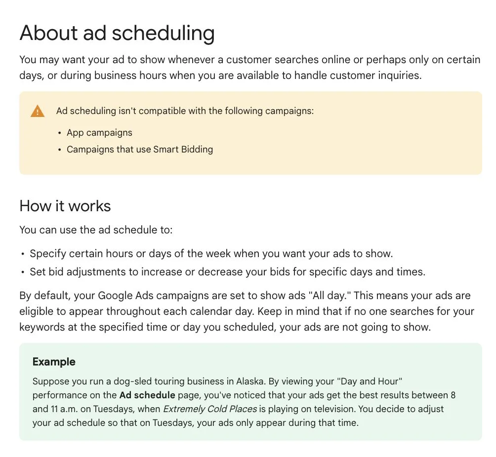 Google removes ad scheduling for Smart Bidding campaigns limiting advertiser control