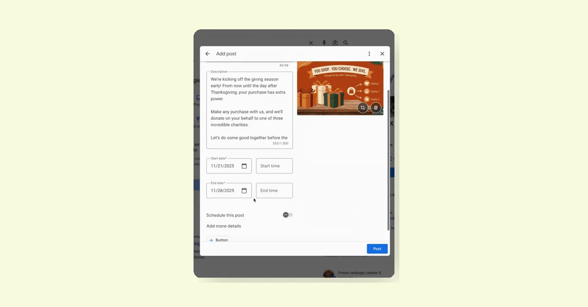 Google Business Profile Adds Scheduling and Multi-Location Publishing to Google Posts
