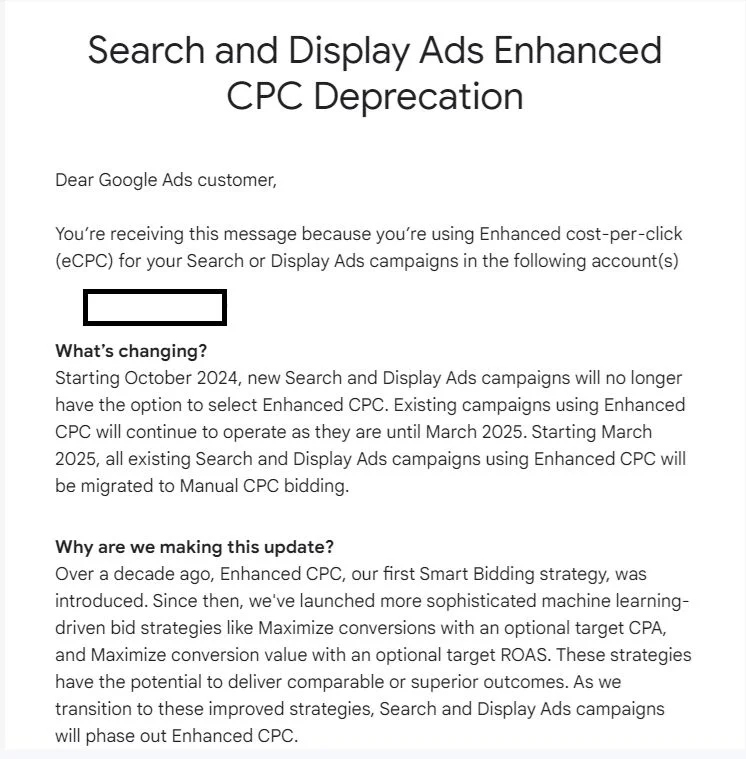 Google Ads to Phase Out Enhanced CPC for Search and Display Campaigns