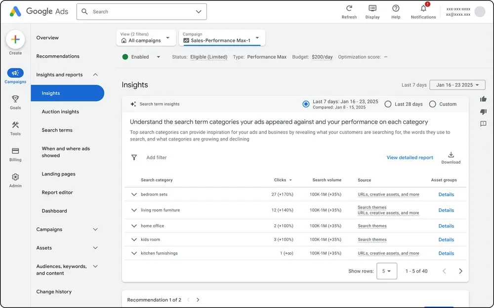 Search Terms Insights
