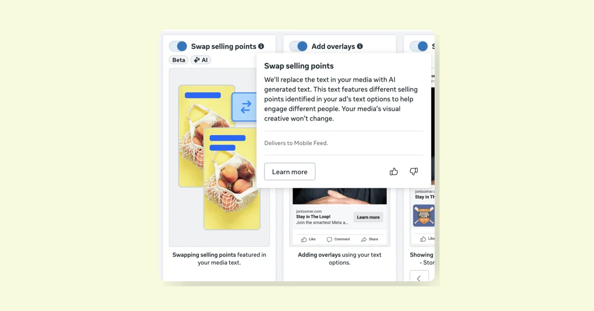 Meta Ads Enhances Images with New Swap Selling Points Feature