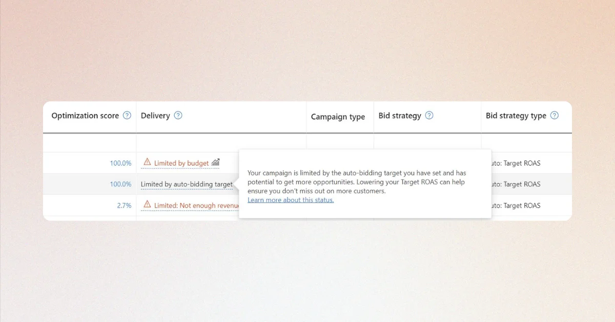 Microsoft Ads Introduces "Limited by Auto-Bidding Target" Status Feature