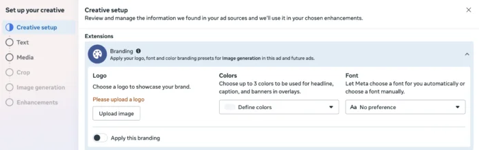 Meta introduces branding definition in Ads Manager for fonts, colors, and logos