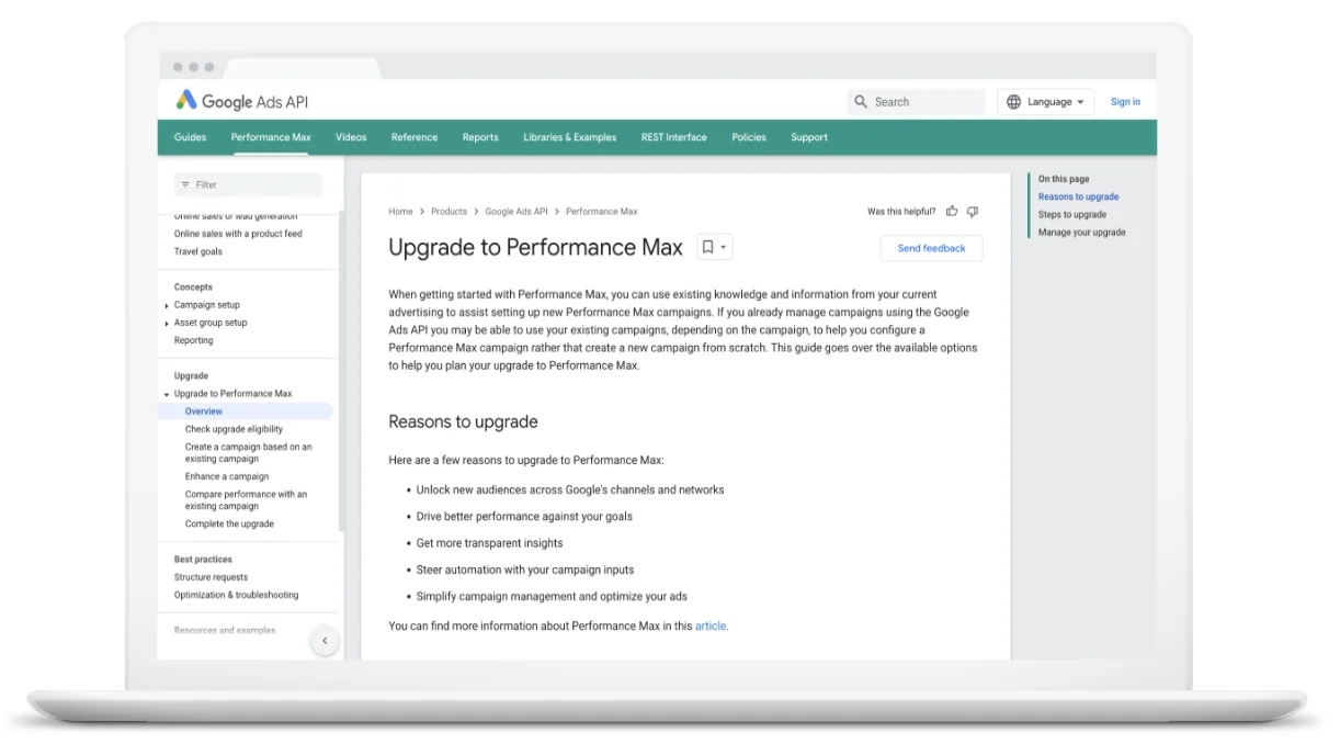 How to Upgrade to Performance Max Using Google Ads API