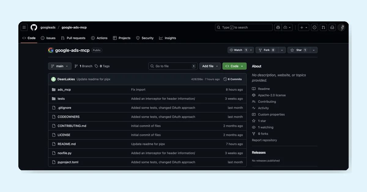 Google Ads API MCP Server Now Available as Open Source Release