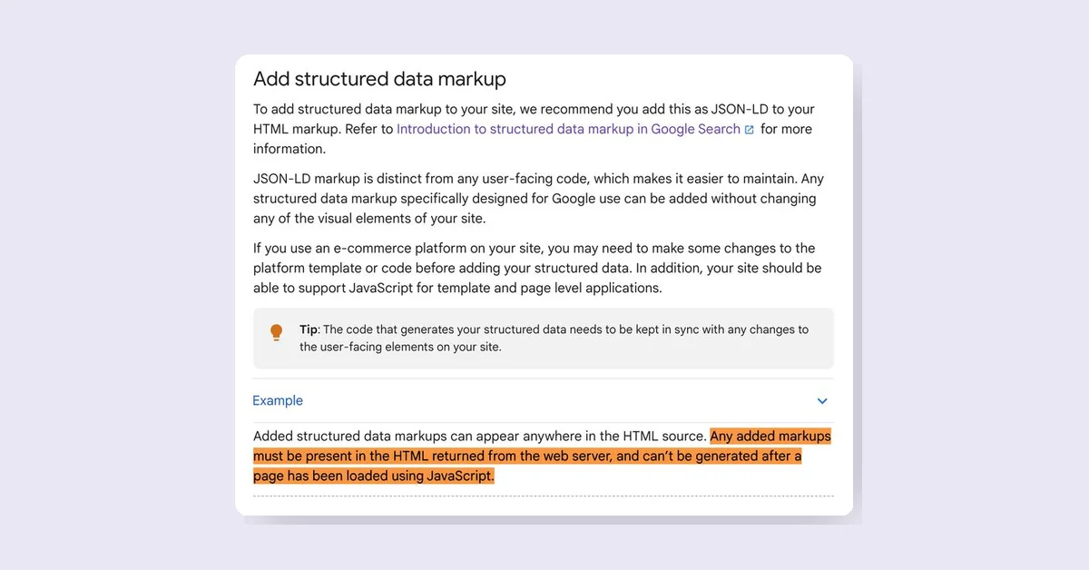 Google Warns Against Using JavaScript for Structured Data in Merchant Center