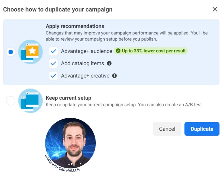 recommended settings met ads