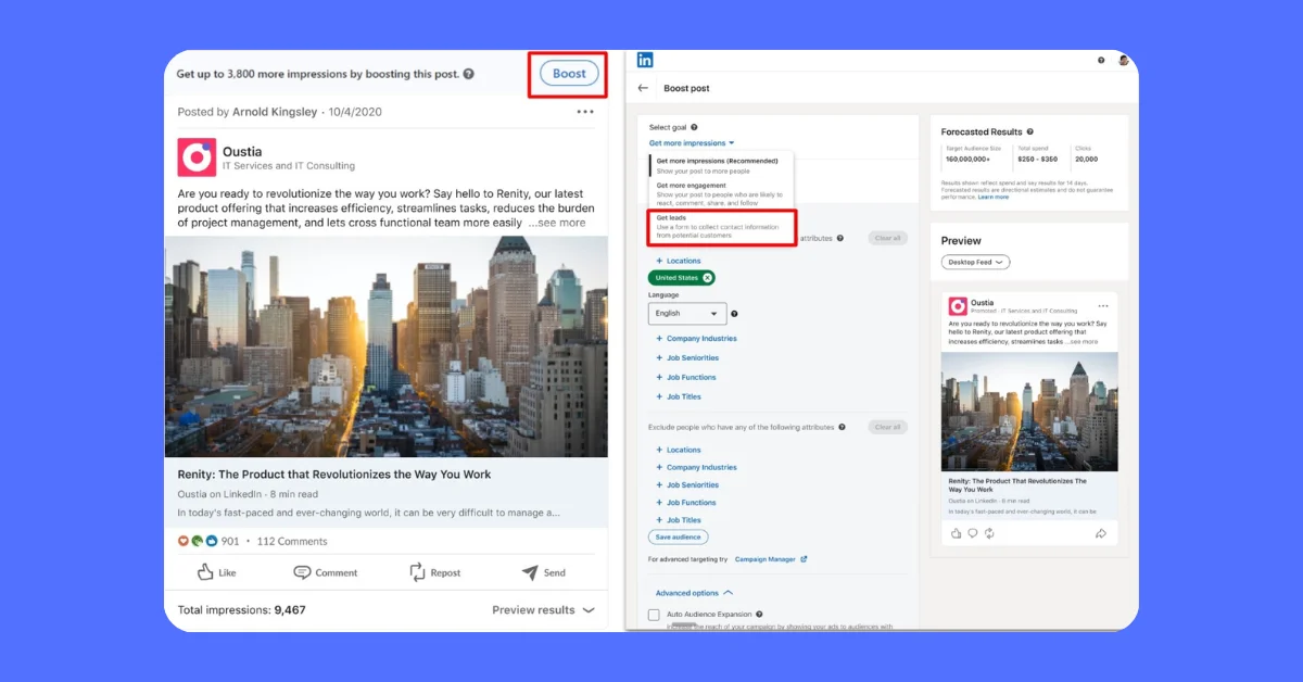 LinkedIn Introduces Post Boosting for Lead Generation to Capture High-Quality Leads