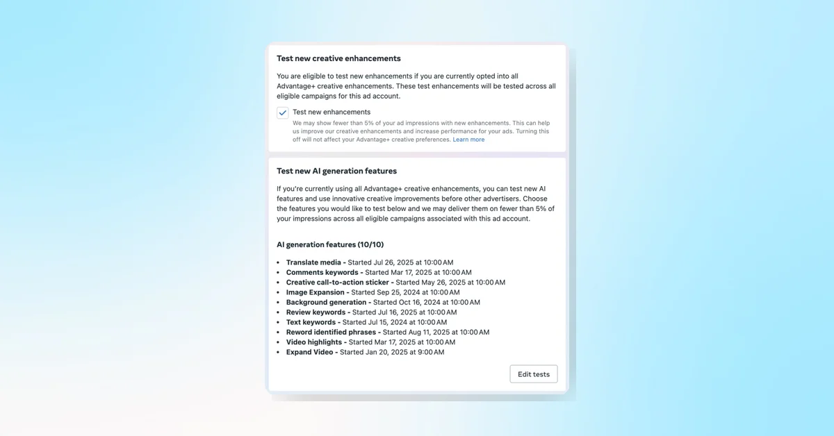 New Advantage+ Creative Test Feature Rewords Identified Phrases in Overlays