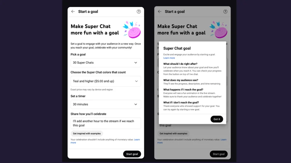 Super Chat Goals Launch