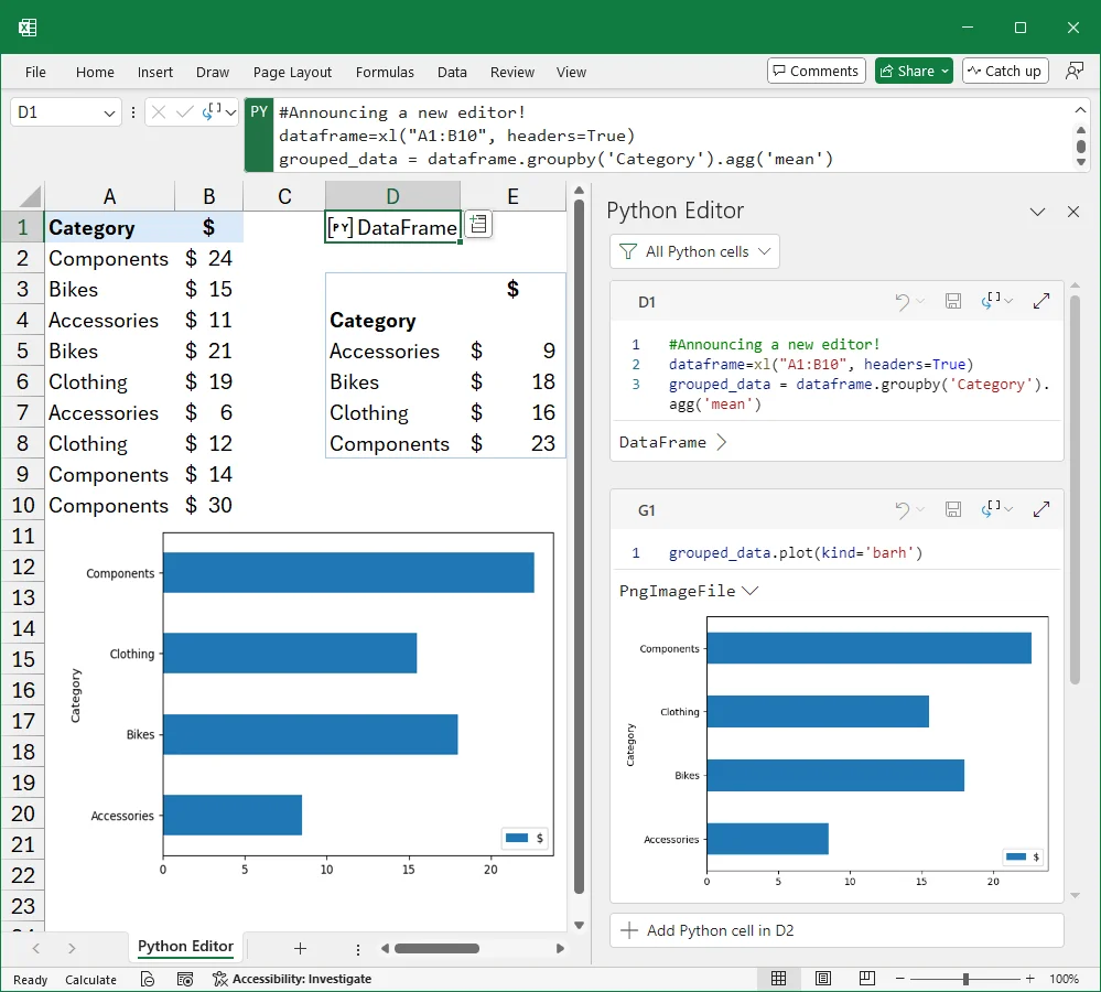 excel python