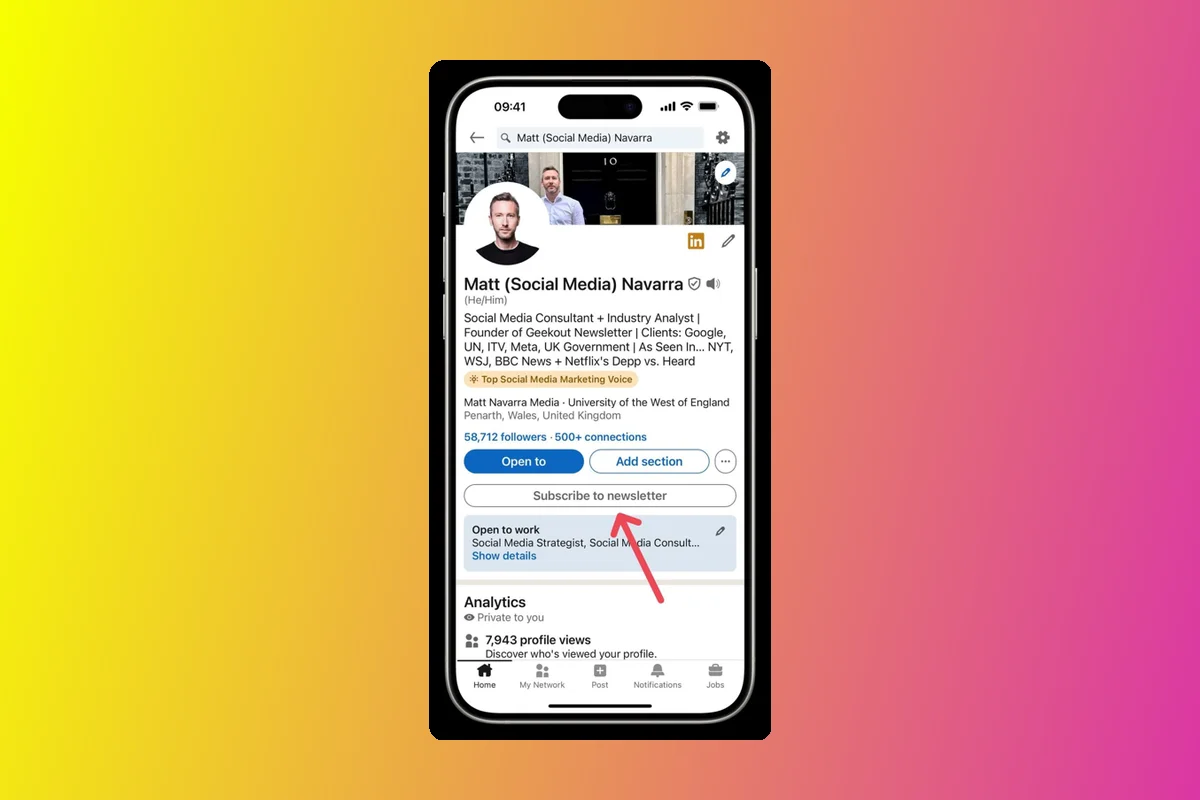 LinkedIn Now Allows Custom 'Subscribe to Newsletter' Button on Profiles